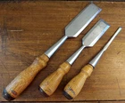 Vtg 1940-50S Craftsman Wood Handle Bp Chisels Set 1.5" 1.25" 0.25" Usa Used. Price: $44.99.