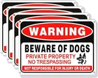 4 Pack Beware Of Dog SIGN,10X7 High Inches, Red,black,white New. Price: $14.88.