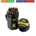 29 Piece Cobalt Stepped Point Drill Bit Set Round Case W/gold Oxide Finish... New. Price: $359.90.