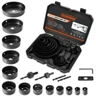 Luckyway Hole Saw Kit, 21-PIECE Set, 17-PIECE Black New. Price: $29.39.