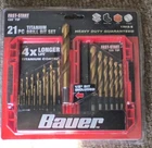 *new* Bauer Titanium Drill Bit Set, 21-PIECE, 63911, 1791A-B W-case Sealed Tool. Price: $21.60.