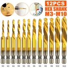 12PCS 1/4IN Hex Shank Hss Screw Thread Countersink Tap Drill Bit Combination Set New. Price: $12.33.