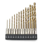 13PC Hex Shank Titanium Drill Set Multi New. Price: $7.95.