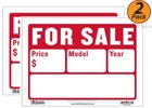 Pack Bazic 9 X 12 For Sale Sign (2-LINE) High Impact, Superior Visibility New. Price: $8.29.