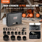 Hole Saw Kit, 18 Pcs Blades, 6 Drill Bits, Plastic And Iron Plate New. Price: $104.11.