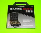 Toolshop 160 Pc Titanium Drill Bit Set+ Metal Case Round Shank For Wood Plastic+ New. Price: $44.95.