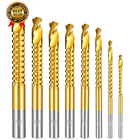 8 Pack Titanium Coated Hss Twist Drill Bits 3 10MM Hex Shank Serrated... New. Price: $13.02.