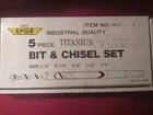 'nos' 5 Pc. Titanium Bit & Chisel Set Industrial Quality. Unopened Eagle Tool Co New. Price: $175.00.