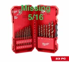 Milwaukee Cobalt Red Helix Twist Drill Bit Set (22-PIECE) Missing 1-PIECE Open. Price: $34.95.
