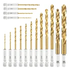 Amoolo Hex Shank Drill Bit Set, 16PCS Titanium - New. Price: $14.95.