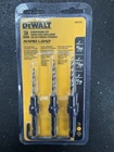 Dewalt 3-PIECE Countersinks & Tapered Pilot Hole Drill Bits Set For Wood: DW2535 New. Price: $18.99.