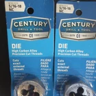 Century Drill & Tool 96203 Carbon Steel Die, 5/16-18NC Pk New. Price: $12.99.