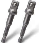 2 Pack 1/4 Inch Square Socket Adapter Set, Hex Impact Driver Power Bits, Ext New. Price: $12.99.