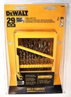 Dewalt Gold Ferrous 29 Pc Set Pilot Point DW1969 Twist Drill Bit Made Germany New. Price: $85.00.
