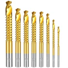 8 Pack Titanium Coated Hss Twist Drill Bits, 3-10MM Serrated Side Cutting New. Price: $13.63.