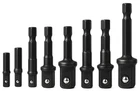 Horusdy 8-PIECE Impact Sockets Adapter Sets, Hex Shank 1/4" One Size, Black New. Price: $11.99.