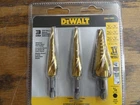 Dewalt DWA1790IR 3-PC. Impact Ready Titanium Nitride Coating Step Drill Bit Set New. Price: $53.95.