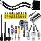 24PCS Flexible Drill Bit Extension Set, Hex Shank 105 Right Angle One Size New. Price: $21.23.