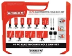 New Freud Diablo DHS16SEL 7/8" 4-1/2" Electrician Bi-metal Hole Saw Set 16PC. Price: $152.00.