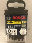 New Bosch Impact Tough 15 Pieces 1/4" X 2" SQ2 Square Driver Bits. Price: $10.90.