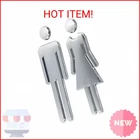 Rjwkaz Acrylic Adhesive Backed And Women's Bathroom Sign 7.8" (silver) New. Price: $12.74.