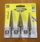Performax Piece Step Drill Bit SET3/16 To 1/2 W/ 1/4 Hex Shank New. Price: $12.99.