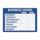 Cosco Static Cling "business Hours" Sign Kit, 10" X 14", Blue New. Price: $13.46.