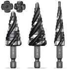 Thinkwork Four Spiral Flute Step Drill Set, 3 Pcs Hss (1/8"- New. Price: $26.76.