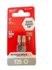 Milwaukee Tool Shockwave Torx 25 1" Pack Impact Bits 48-32-4436 New. Price: $8.99.
