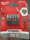 Milwaukee Tool 48-32-4637 1 In. Torx T30 Shockwave Impact Duty Insert Bit (5 Pk) New. Price: $10.49.
