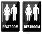 Restroom Signs Self-adhesive For Business, Home, Door, Wall, Rust Free 2 Pk New. Price: $5.95.