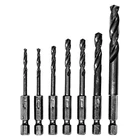 7-PIECES Impact Pro Black Oxide Rated 1/4" Hex Shank Fractional Drill New. Price: $33.05.