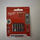 Milwaukee Shockwave Impact Duty Driver Bit, 5-PACK, 1IN., Phillips #3, Model# New. Price: $10.00.