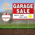 Pcs Garage Sale Sign With Metal Stakes, 17" X 13", Double-sided 20 Dir... New. Price: $36.95.