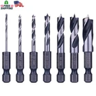 Nordwolf 7-PIECE Hss Brad Point Stubby Wood Drill Bit Set With 1/4" Hex Shank Fo New. Price: $29.87.