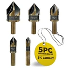 5PC Countersink Bits For Steel Sizes 1/4" 3/8" 1/2" 5/8" 3/4" Metal Working New. Price: $36.06.