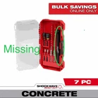 Milwaukee Carbide Hammer Drill Concrete Screw Installation Kit (7-PIECE) Open. Price: $24.95.