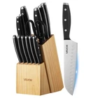 Vevor Kitchen Knife Set With Block And Sharpener 15 Pcs Home Steel New. Price: $55.90.