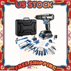 Blue Drill Tool Kit Set: 20V Cordless Power Box New. Price: $71.49.