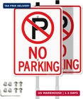 Faittoo No Parking Signs With 36" Stake For Outside, 2-PACK 14"X10" Rust Free He New. Price: $41.67.