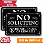 2 Pack No Soliciting Sign For Front DOOR,9 X 6 Inches Self-adhesive New. Price: $9.49.