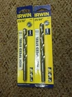 (2) New Irwin Drill Bit Reduced Shank, 13/32" & 29/64 High Speed Steel. Price: $14.99.