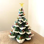 Vtg 14" Atlantic Mold Christmas Snow Flocked Tree Base Or Light Kit Used. Price: $74.99.