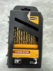 29 Pc. Titanium Nitride Coated Drill Bit Set 61715 New. Price: $18.99.