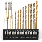 Comoware Titanium Twist Drill Bit Set - 16 Pcs Hex Shank High Speed Steel For Wo New. Price: $19.60.