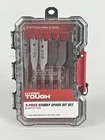 Hyper Tough 6 Piece Stubby Spade Drill Bit Set Click Fit Case Hss Wood New. Price: $9.99.