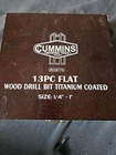 Cummins No. 6776 13 Pc Titanium Coated Wood Spade Drill Bit Set 1/4"-1" Open. Price: $25.00.