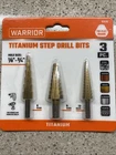 New Warrior Titanium Step Drill Bit Set - 3 Piece 91616. Price: $10.00.
