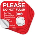 Please Do Not Flush Sign 5 Pack 6"X Anything Except Toile New. Price: $14.95.