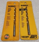2PC Dewalt DW1316 1/4" Usa Made Titanium Coated Split Point Drill Bits New. Price: $11.56.